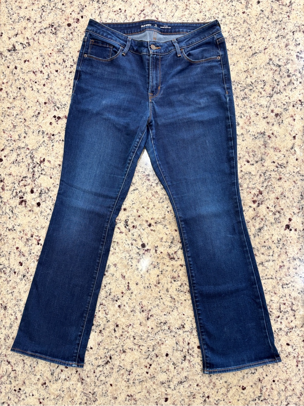 Old Navy Dark Blue Short Boot Cut Jeans - Size 12